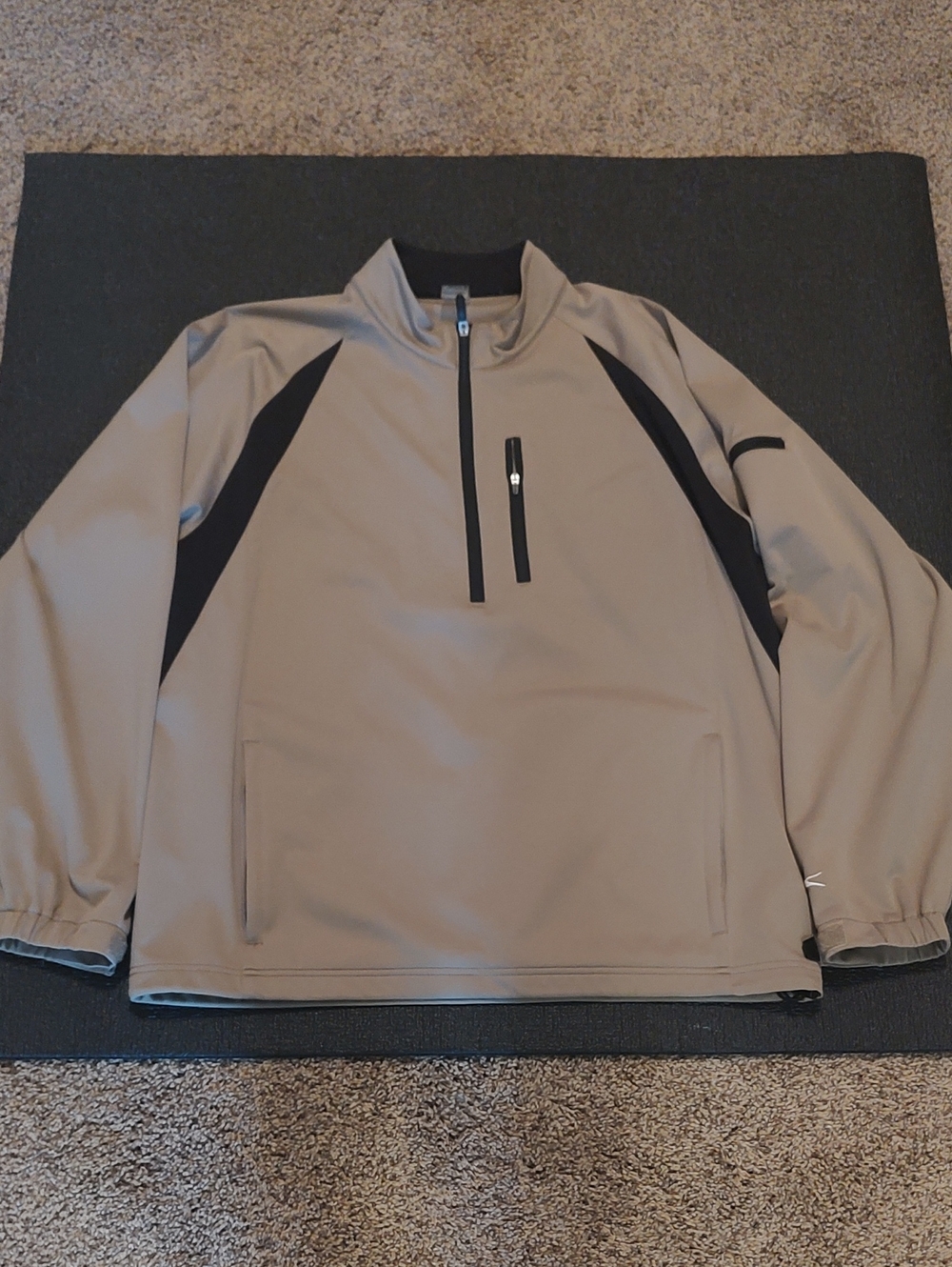 Slazenger Men's Taupe Half-Zip Performance Jacket with Black Accents